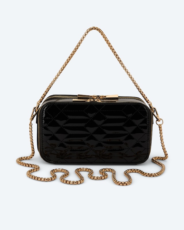 Tasche mit Handyfach in Lackoptik