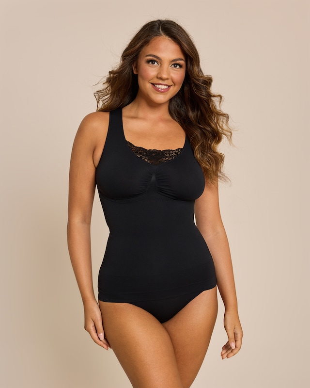 Midi Contr.Set: Top mit Spitze und Slip