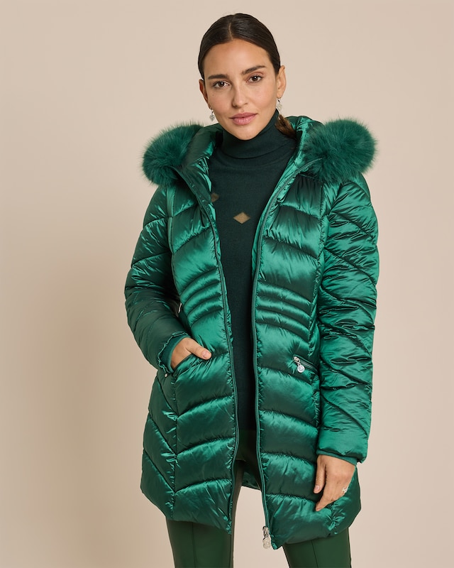 RP Mantel, figurformender Stepp+Webpelz