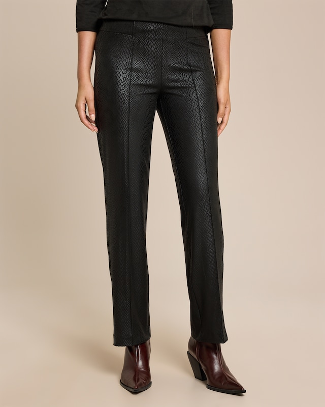 Gerade Schlupfhose mit Animal Print