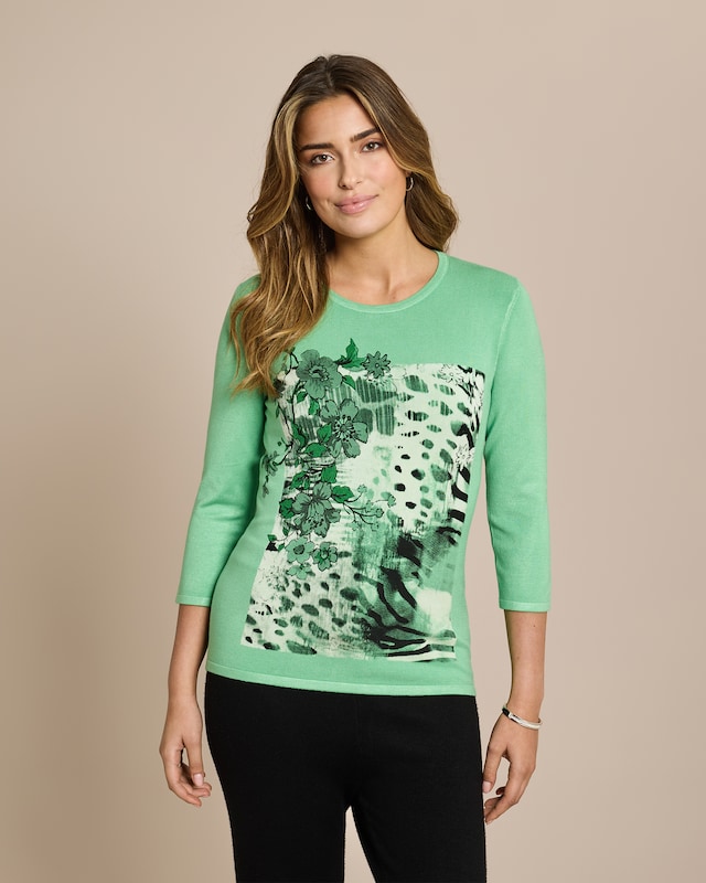 Classic Pullover platzierter Druck