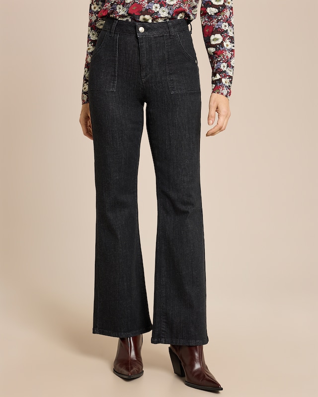 Denim Hose mit aufgesetzten Taschen