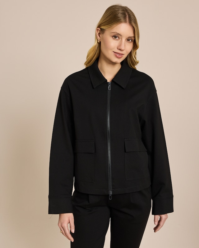 Blazer-Jacke mit aufgesetzten Taschen