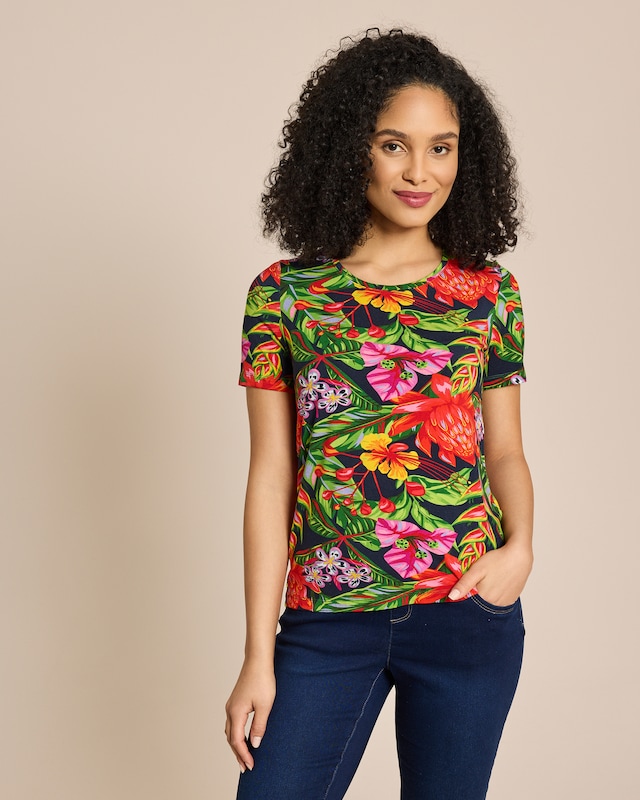 Shirt mit Big-Tropical-Druck