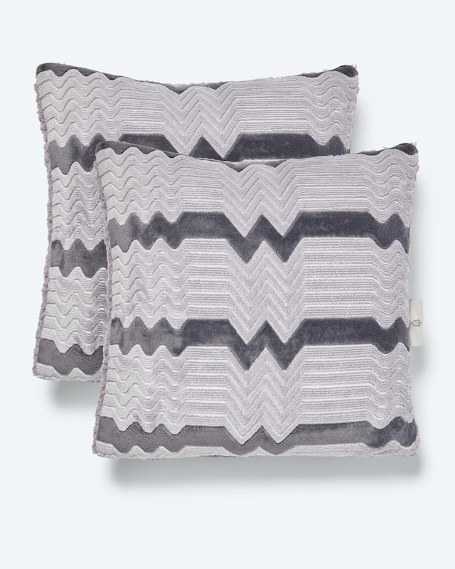 Kissen in Lammfell-Jacquard-Optik, 2tlg.