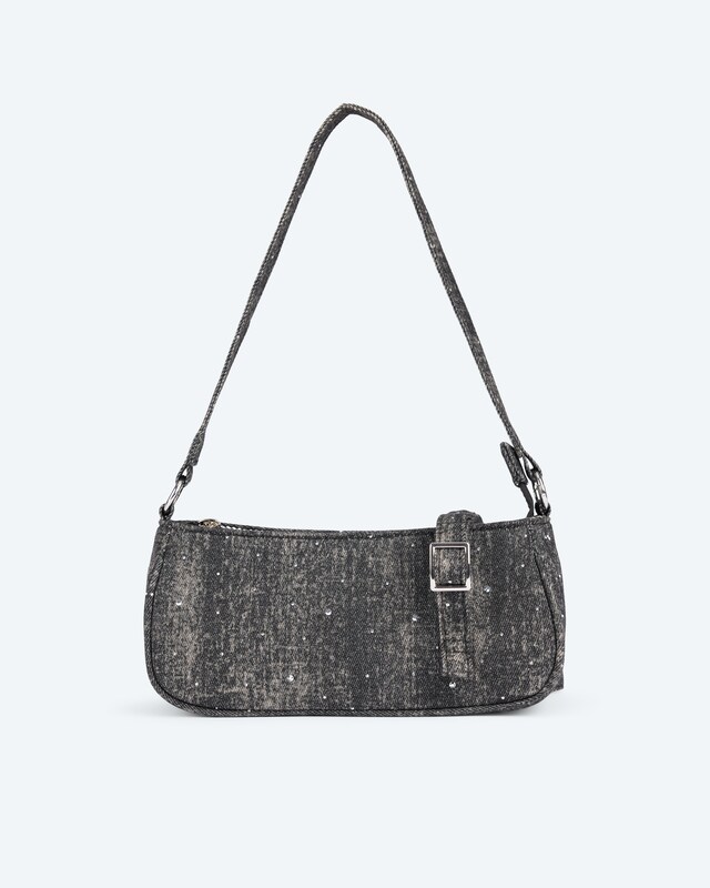 Denim-Tasche mit Steinchen