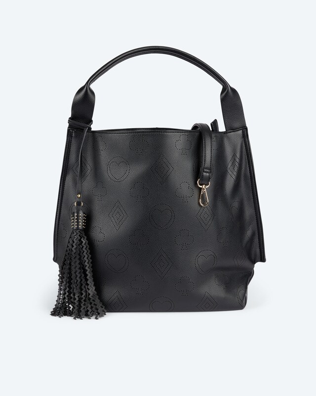 Tasche mit Logo-Ausbrenner und Quaste