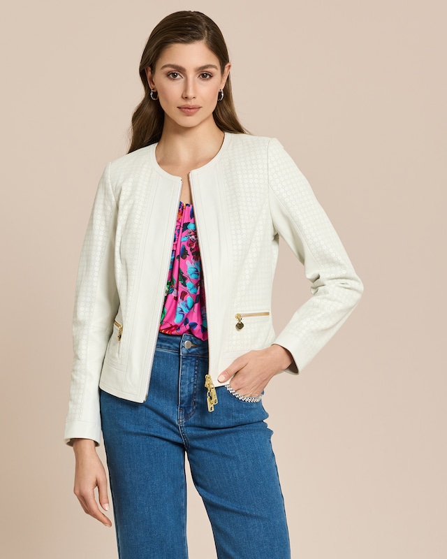 Lederjacke mit Lochmuster
