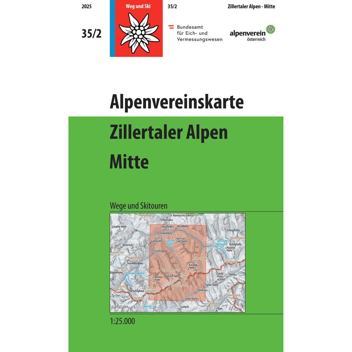 DAV AV-Karte 35/2 Zillertaler Alpen Mitte