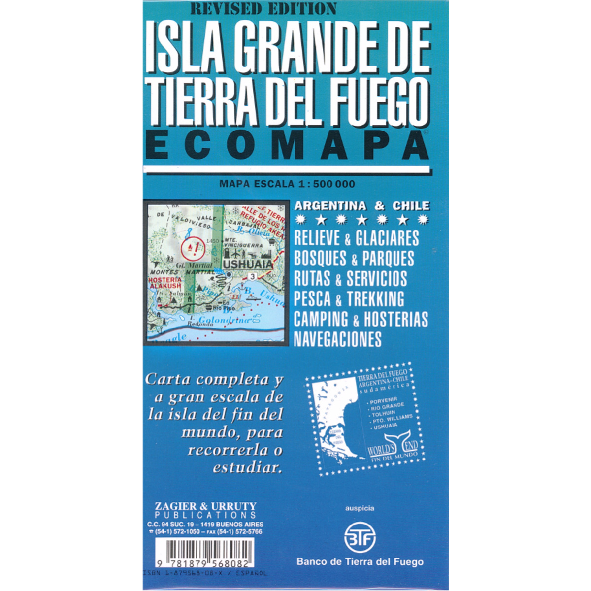 Zagier&Urruty Isla Grande De Tierra Del Fuego Trekking Map