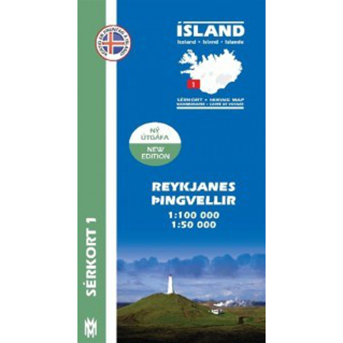 Mal og menning Island Serkort 1 Reykjanes-Pingvellir