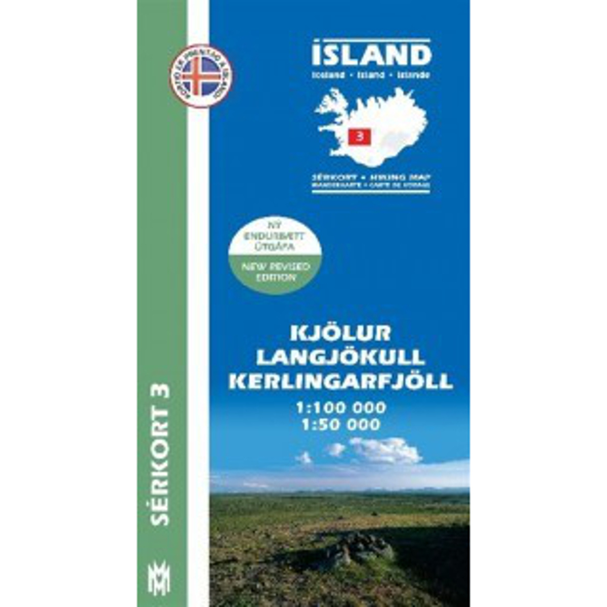 Mal og menning Island Serkort 3 Kjölur-Langjökull