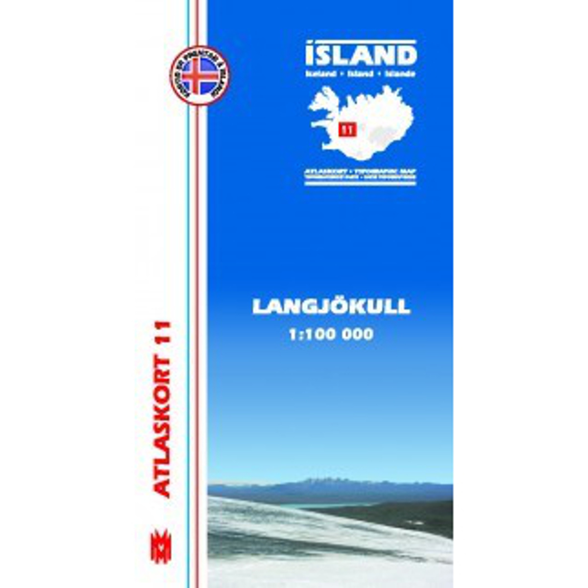 Mal og menning Island Atlaskort 11 Langjökull