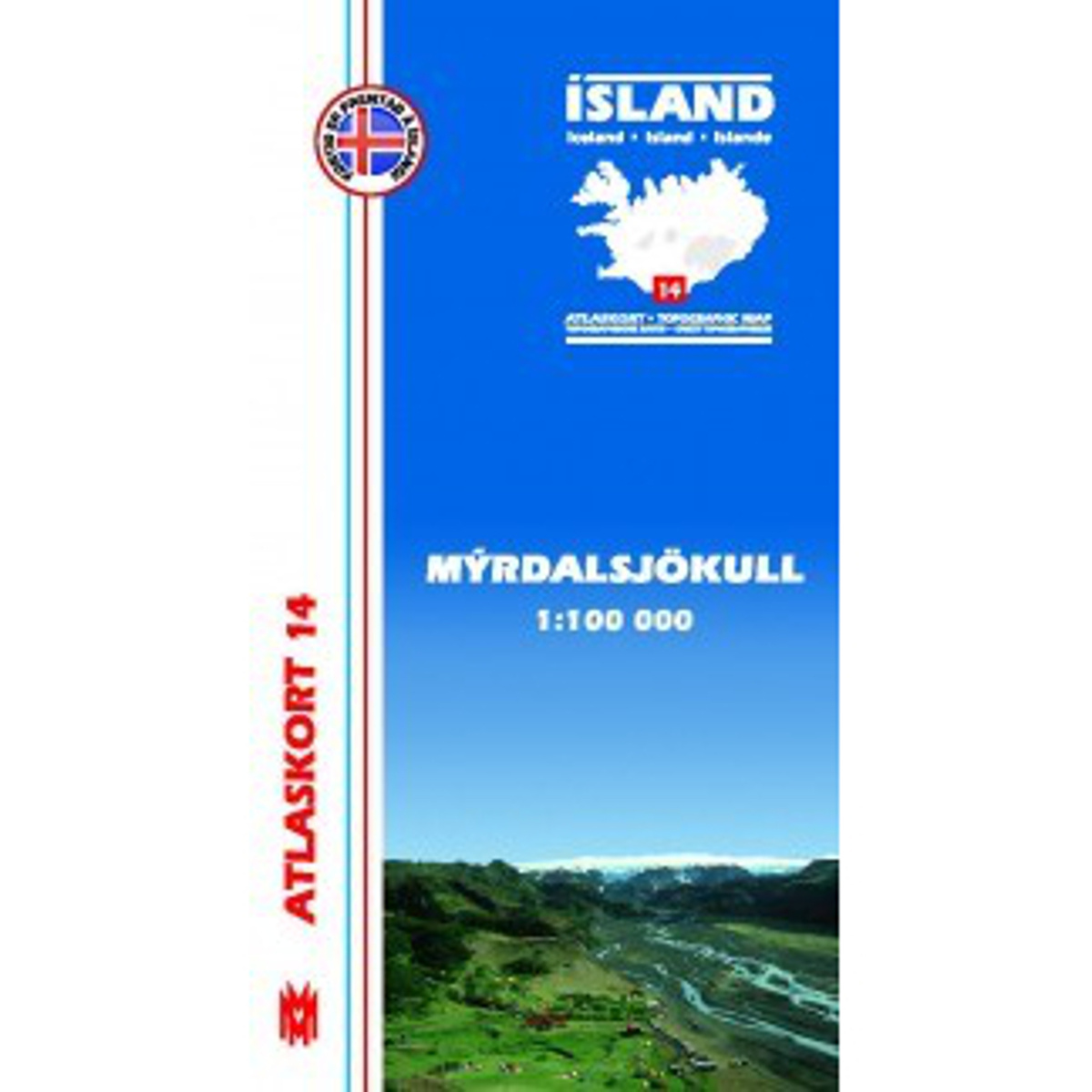 Mal og menning Island Atlaskort 14 Myrdalsjökull