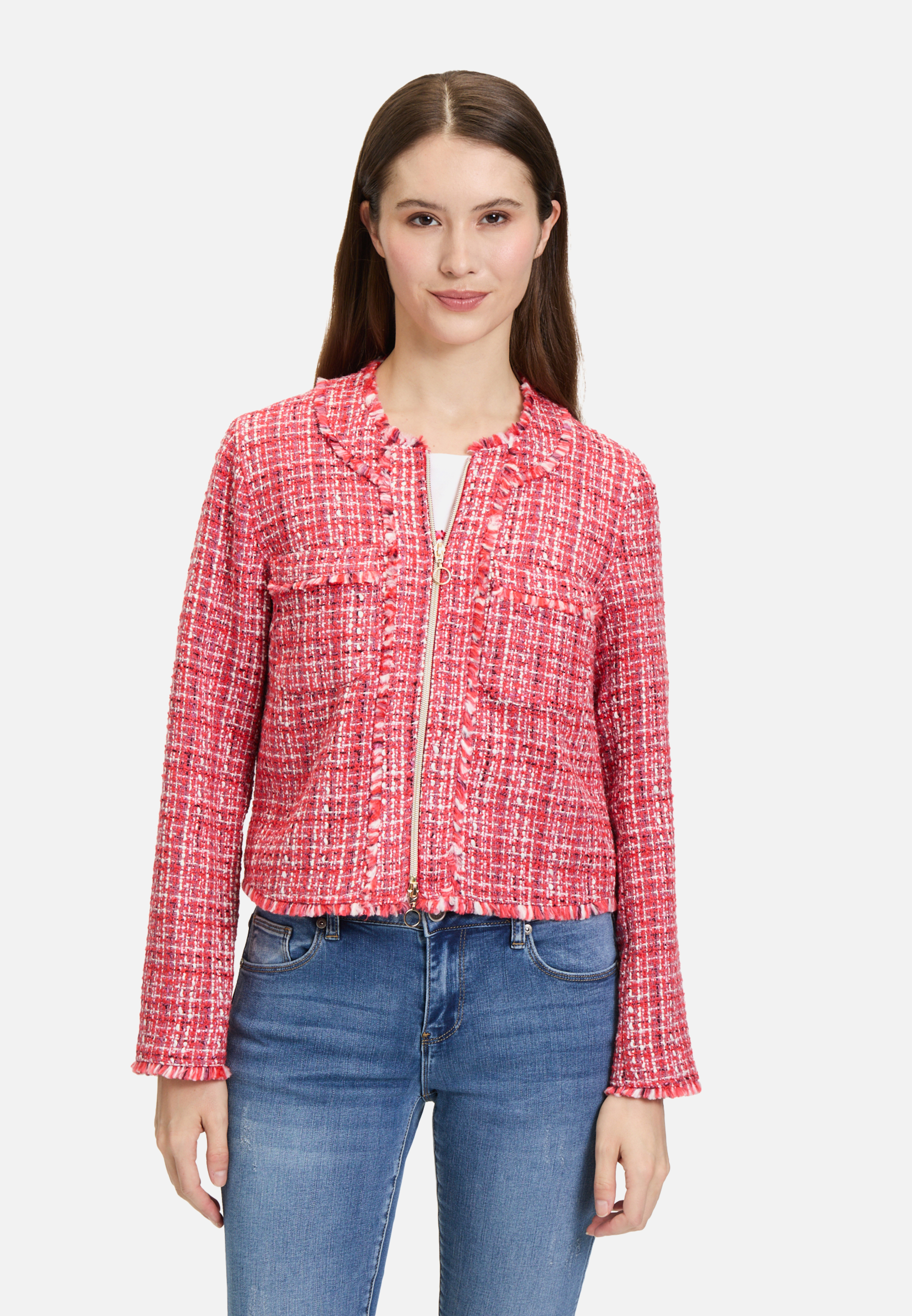 Blazer-Jacke mit Fransen