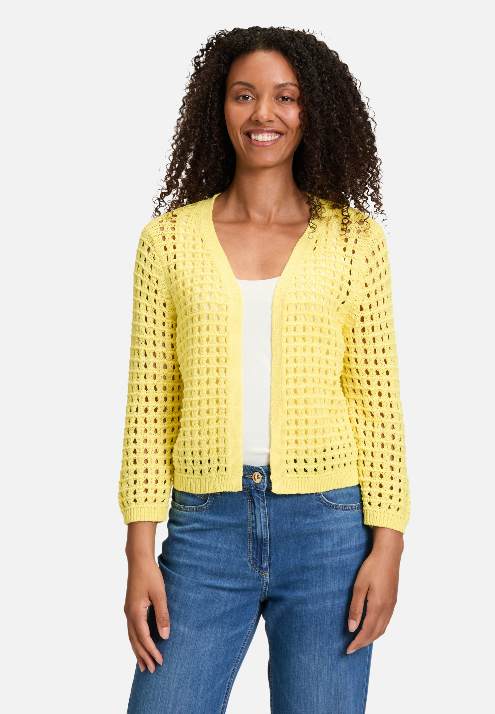 Casual-Strickjacke mit Effektgarn