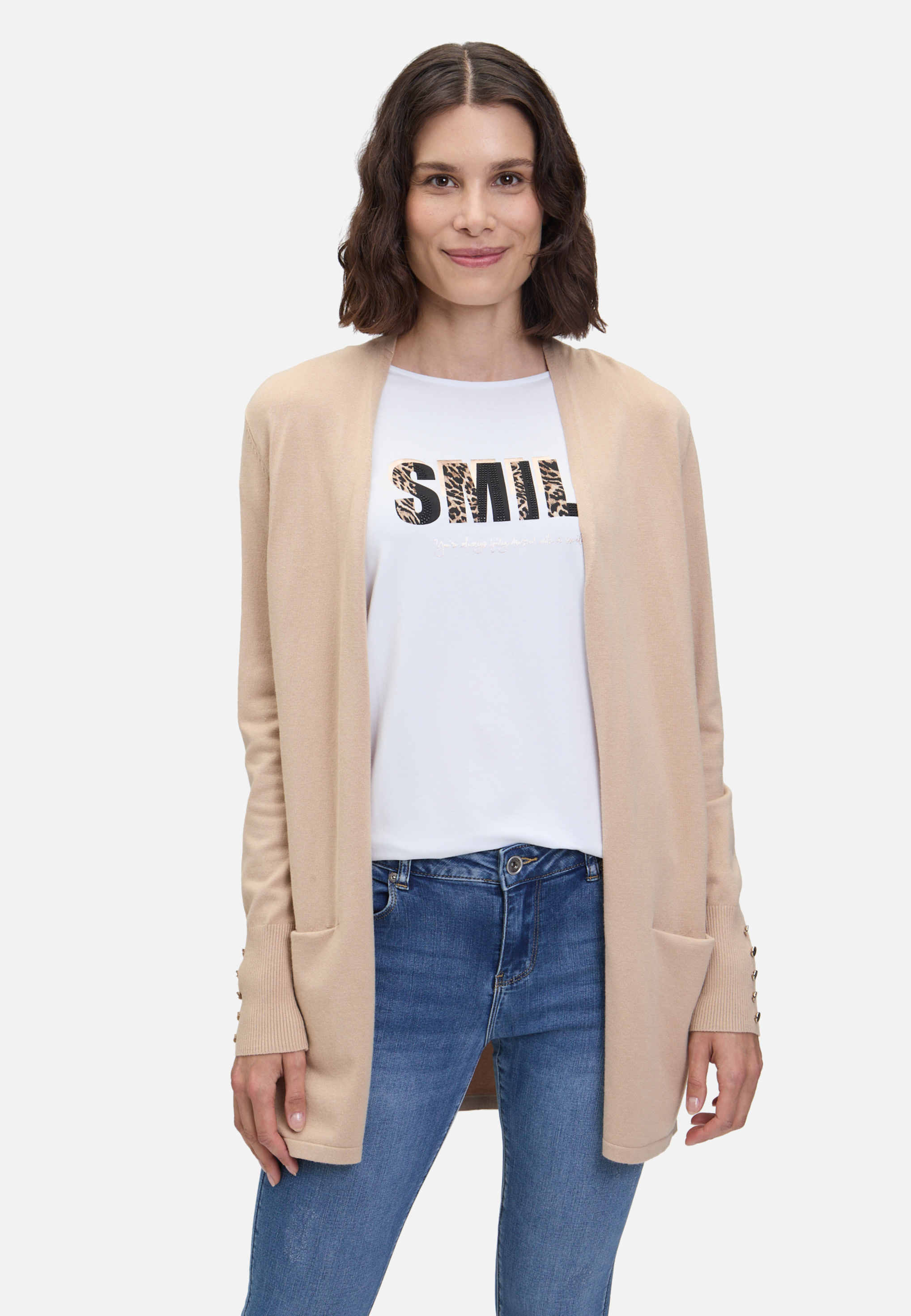 Feinstrickjacke mit Taschen