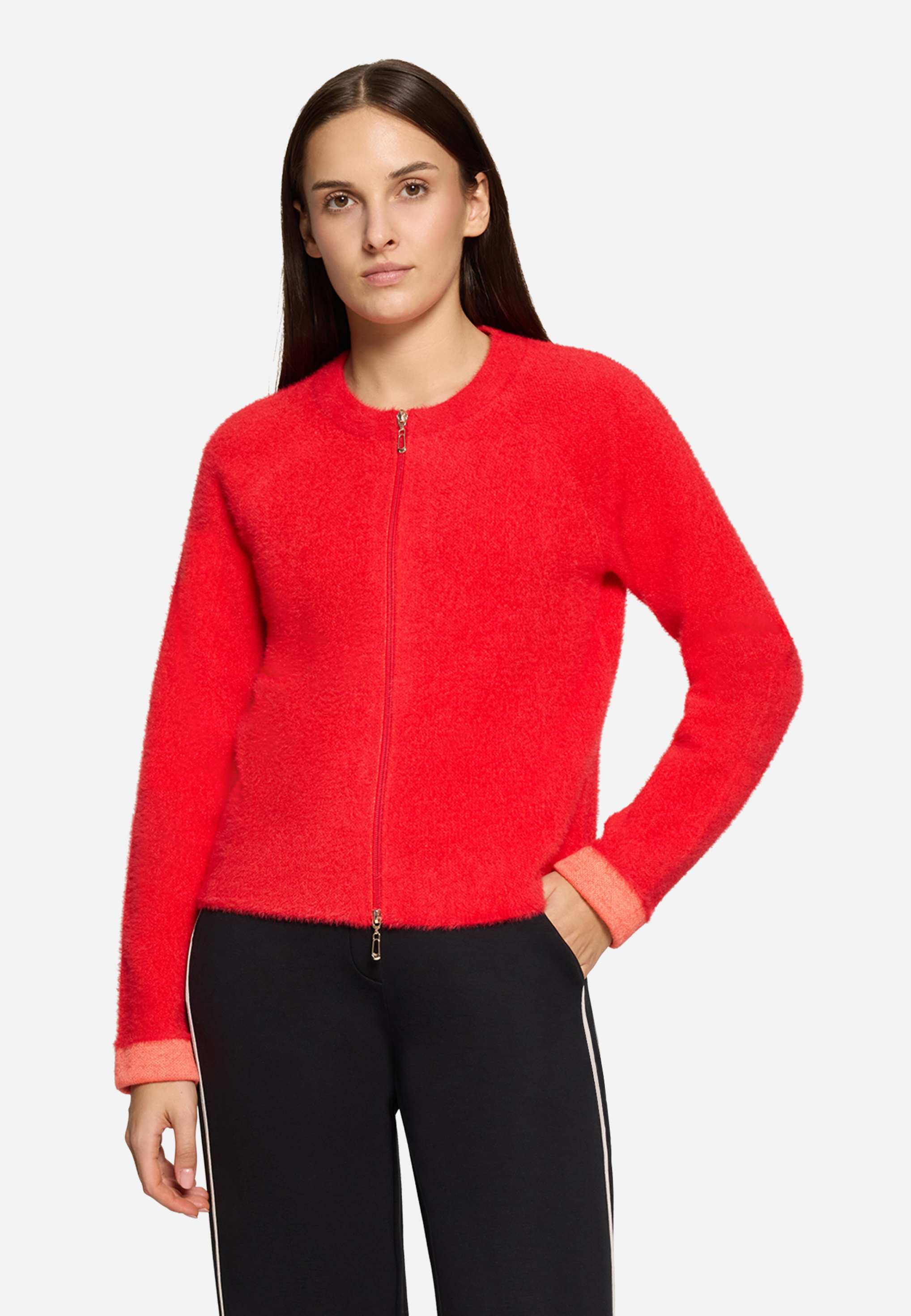 Casual-Strickjacke mit Reißverschluss