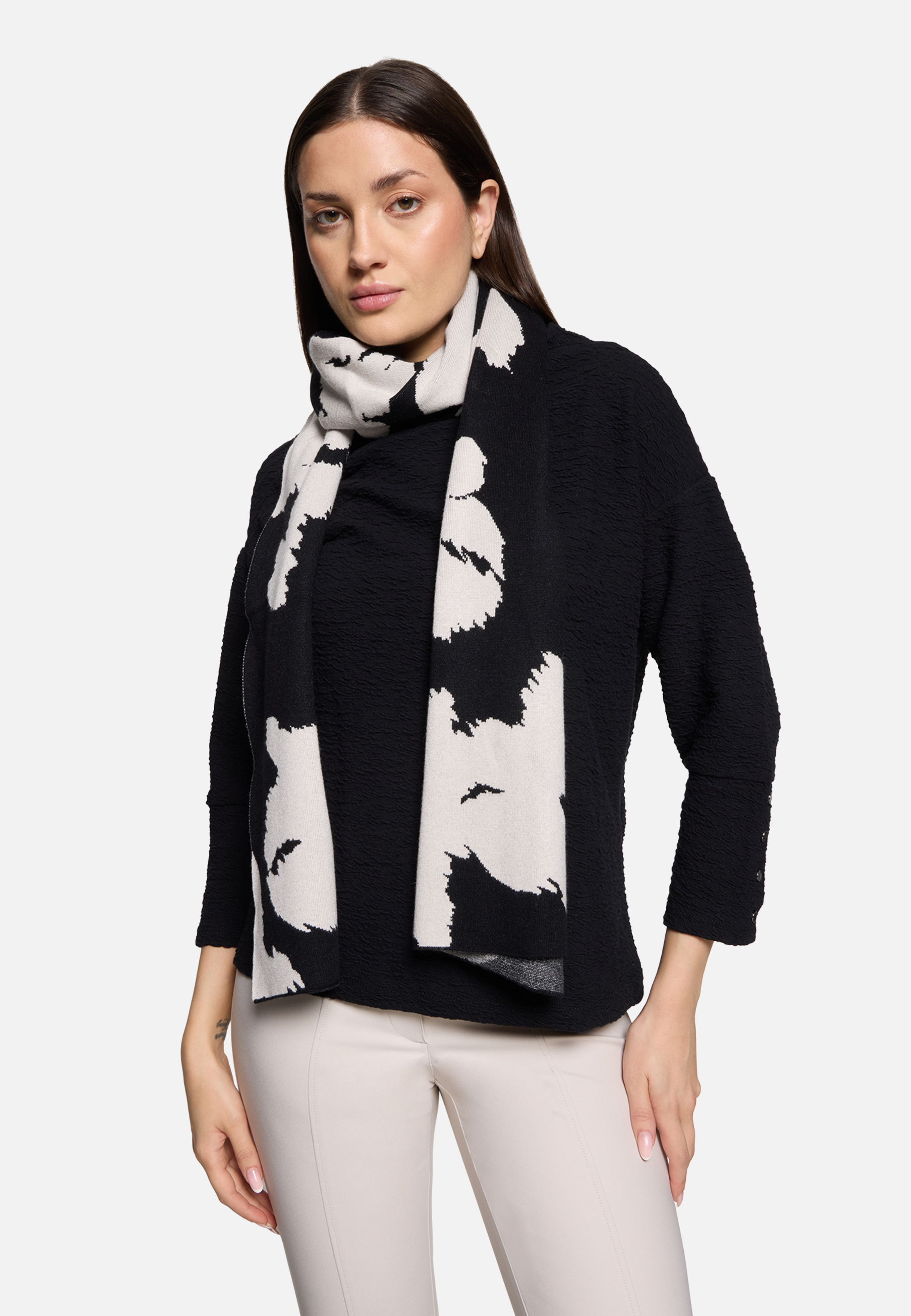 Basic-Schal mit Jacquard