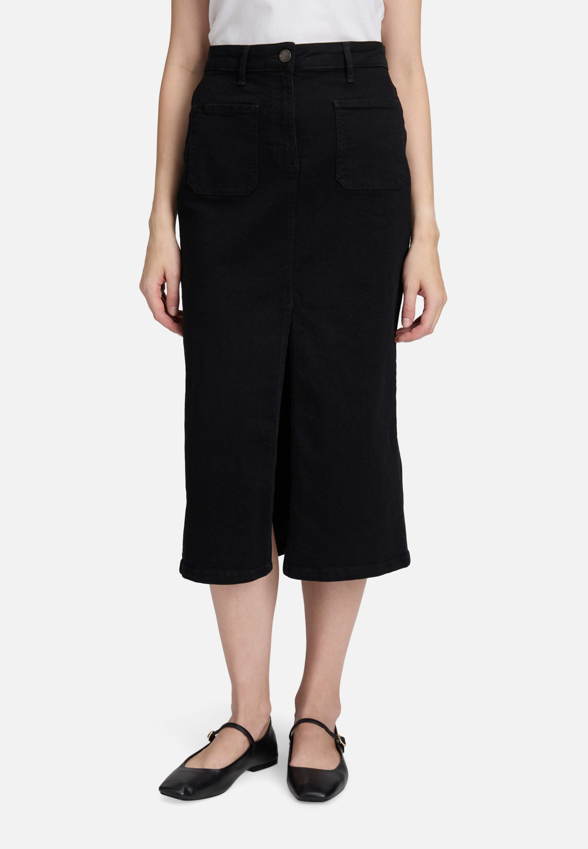 Jeansrock mit aufgesetzten Taschen