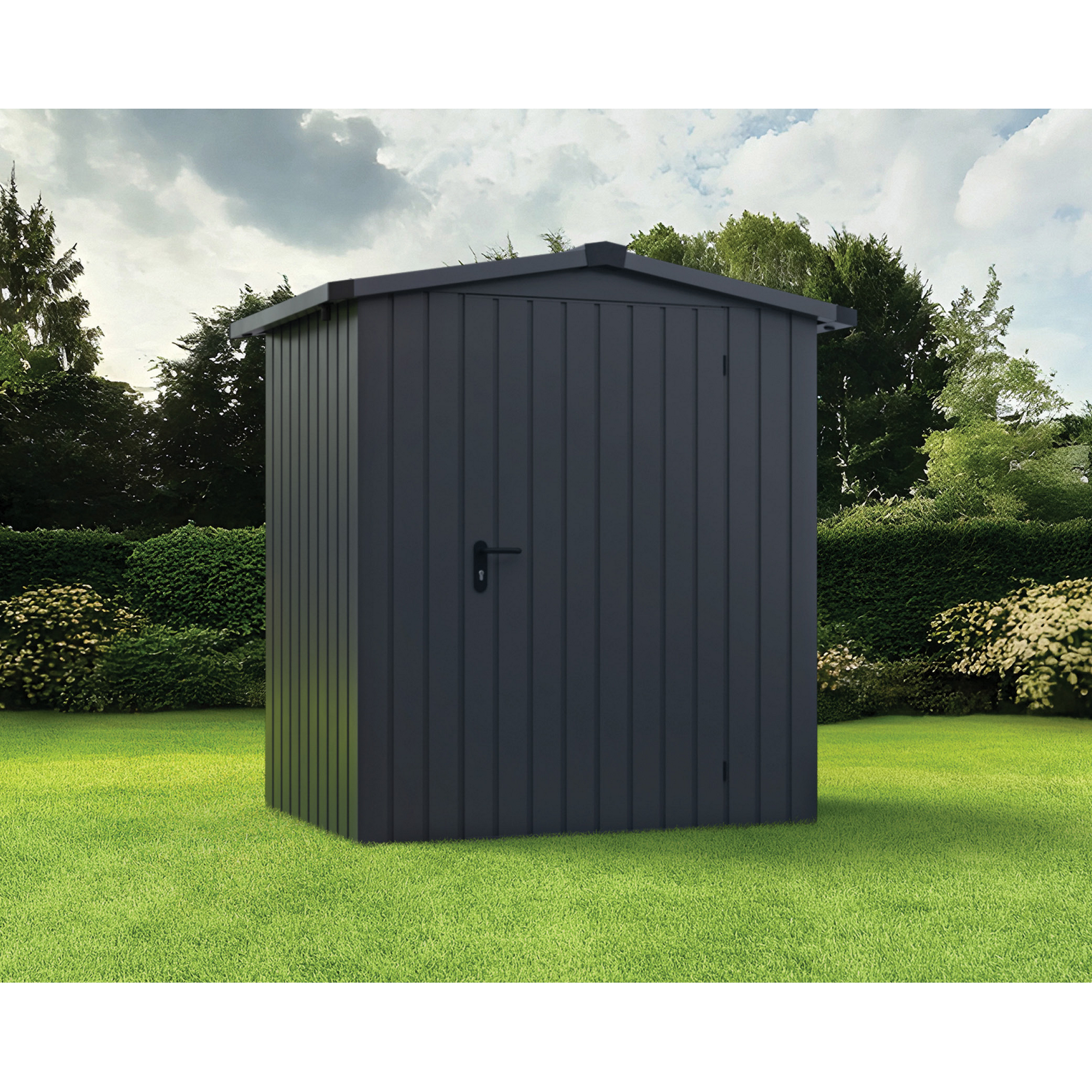 EcoStar Gerätehaus 'Euroline ESD1 Trend-Sk' anthrazitgrau 189 x 133 x 199 cm, Einzeltür