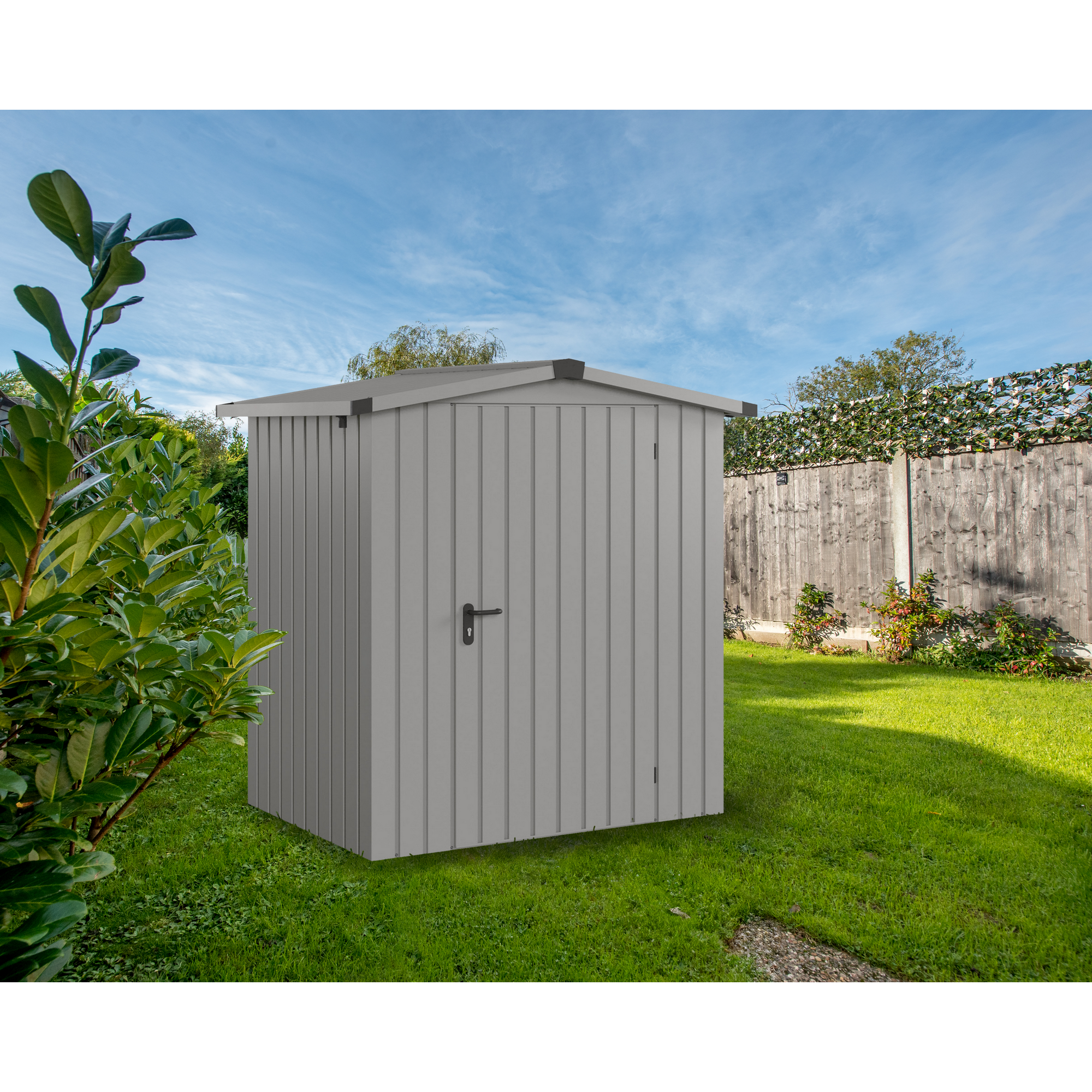 EcoStar Gerätehaus 'Euroline ESD1 Trend-Sk' graualuminium 189 x 133 x 199 cm, Einzeltür