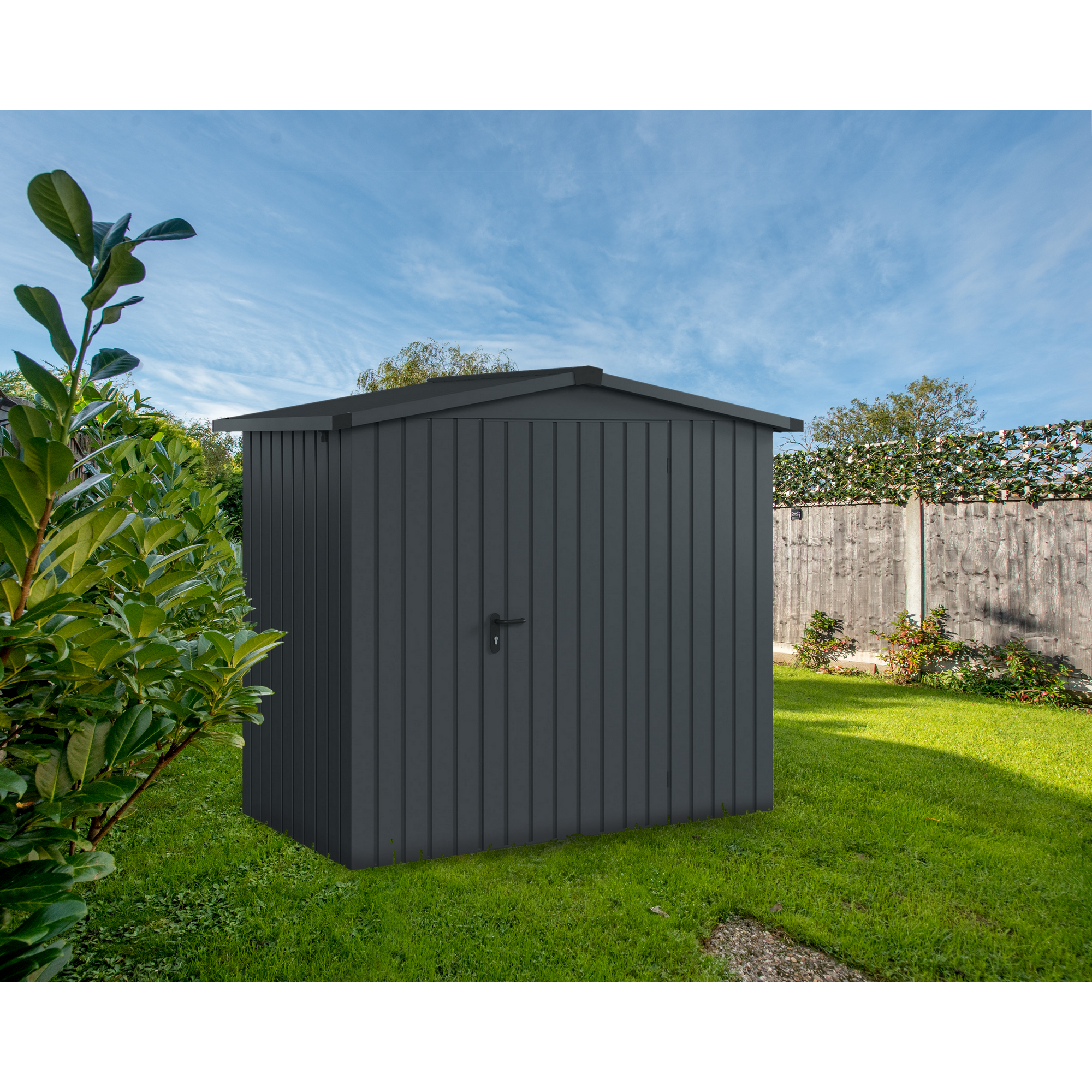 EcoStar Gerätehaus 'Euroline ESD3 Trend-Sk' anthrazitgrau 237 x 133 x 203 cm, Einzeltür