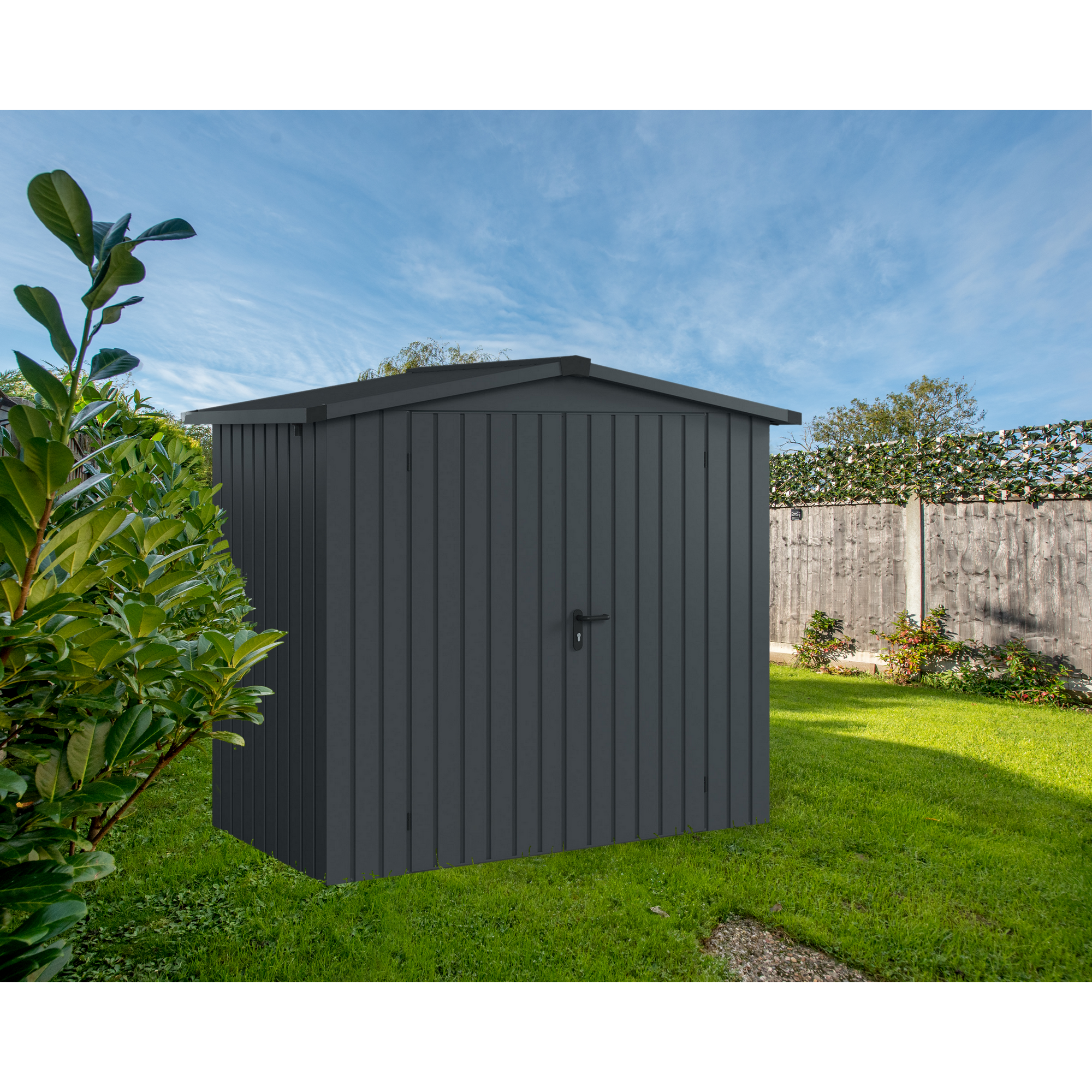 EcoStar Gerätehaus 'Euroline ESD3 Trend-Sk' anthrazitgrau 237 x 133 x 203 cm, Doppeltür