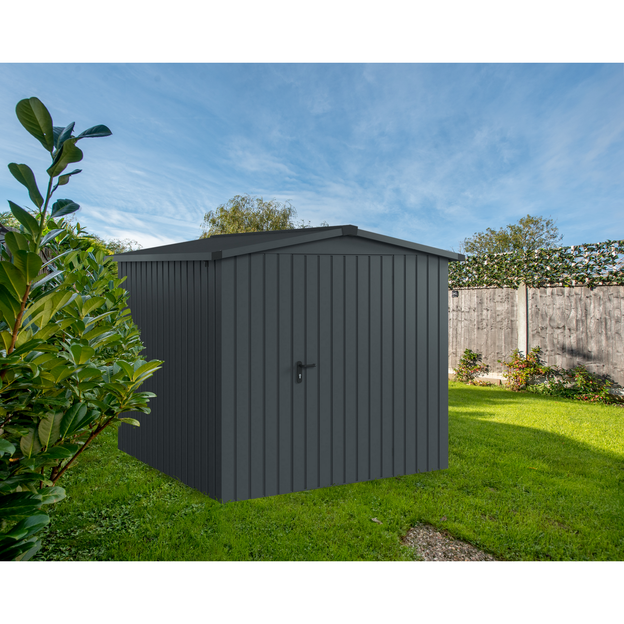 EcoStar Gerätehaus 'Euroline ESD5 Trend-Sk' anthrazitgrau 237 x 229 x 203 cm, Einzeltür