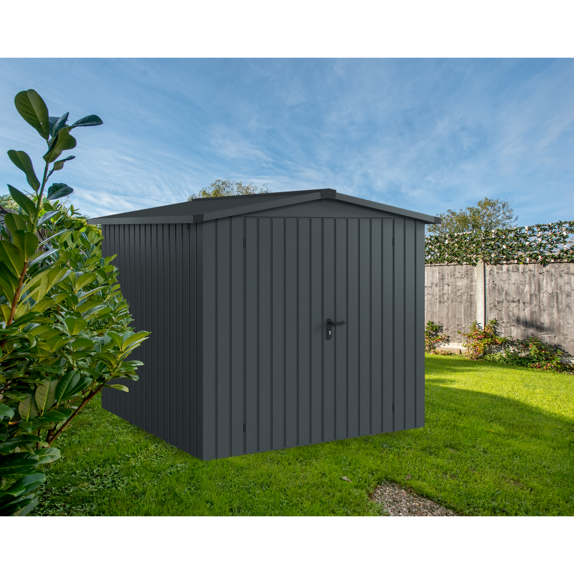 EcoStar Gerätehaus 'Euroline ESD5 Trend-Sk' anthrazitgrau 237 x 229 x 203 cm, Doppeltür