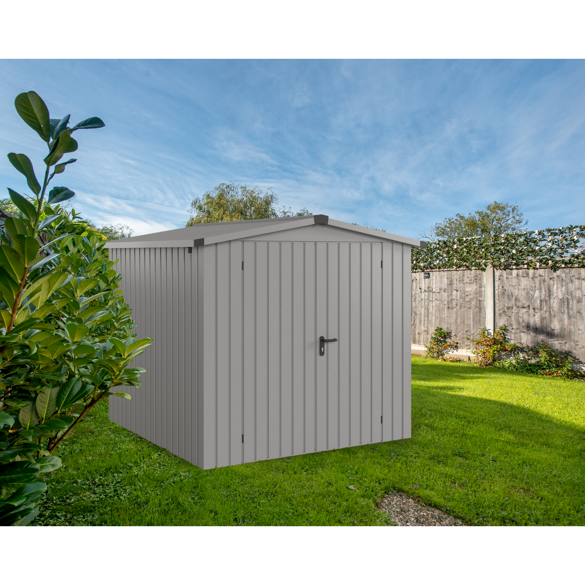 EcoStar Gerätehaus 'Euroline ESD5 Trend-Sk' graualuminium 237 x 229 x 203 cm, Doppeltür