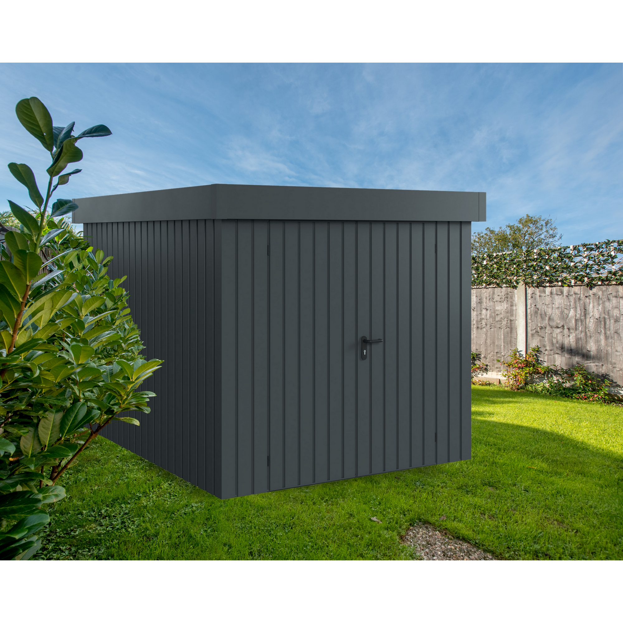 EcoStar Gerätehaus 'Euroline EFD6 Trend-Sk' anthrazitgrau 229 x 277 x 203 cm, Doppeltür