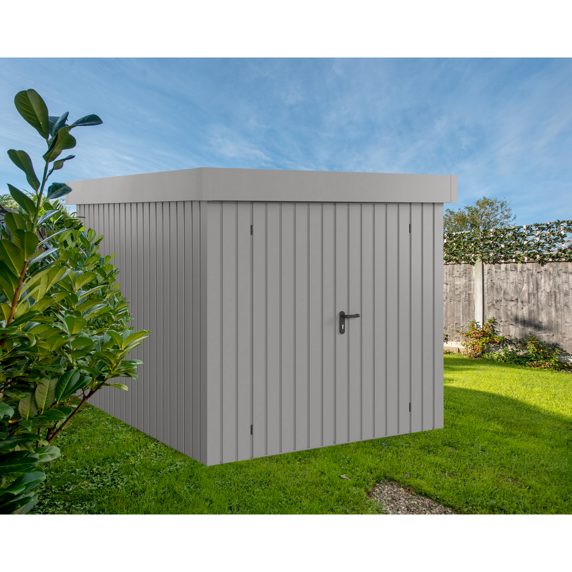 EcoStar Gerätehaus 'Euroline EFD6 Trend-Sk' graualuminium 229 x 277 x 203 cm, Doppeltür