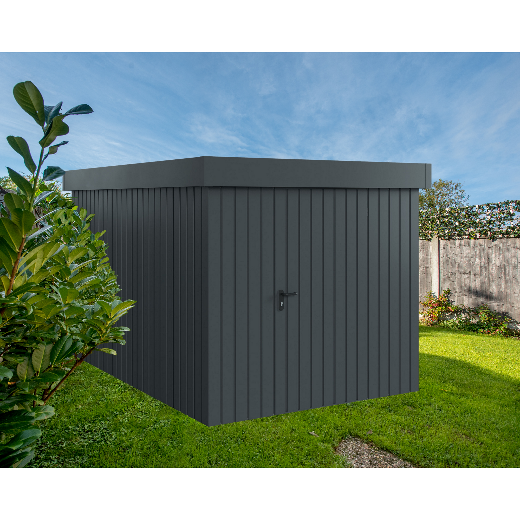 EcoStar Gerätehaus 'Euroline EFD7 Trend-Sk' anthrazitgrau 229 x 325 x 203 cm, Einzeltür