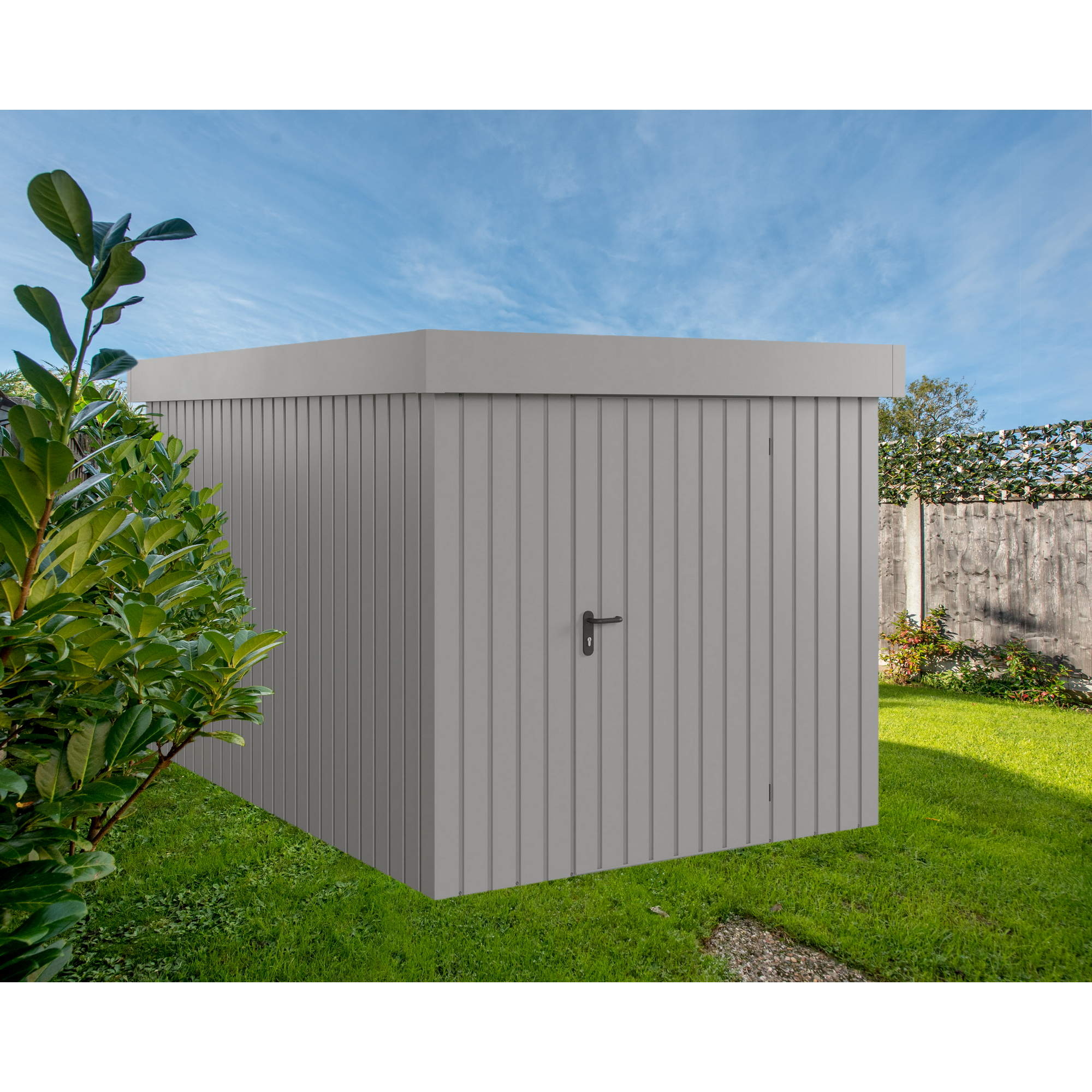 EcoStar Gerätehaus 'Euroline EFD7 Trend-Sk' graualuminium 229 x 325 x 203 cm, Einzeltür