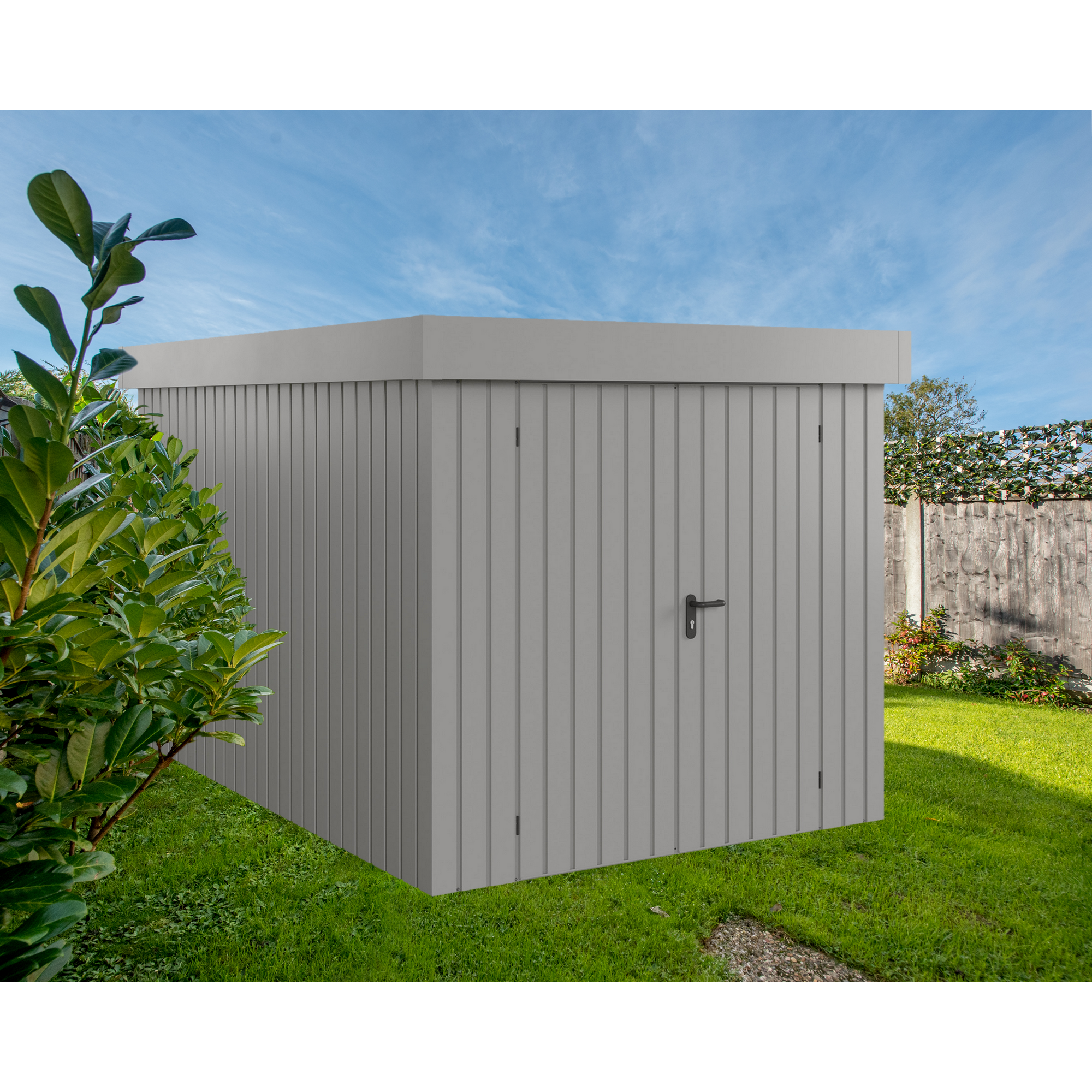 EcoStar Gerätehaus 'Euroline EFD7 Trend-Sk' graualuminium 229 x 325 x 203 cm, Doppeltür