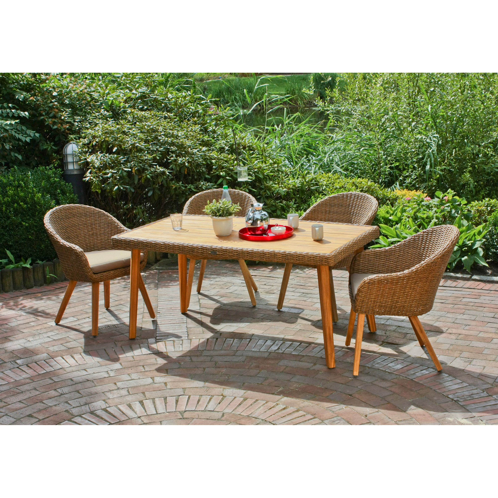 Garden Pleasure Gartenmöbel-Set 'Carson' braun 5-teilig
