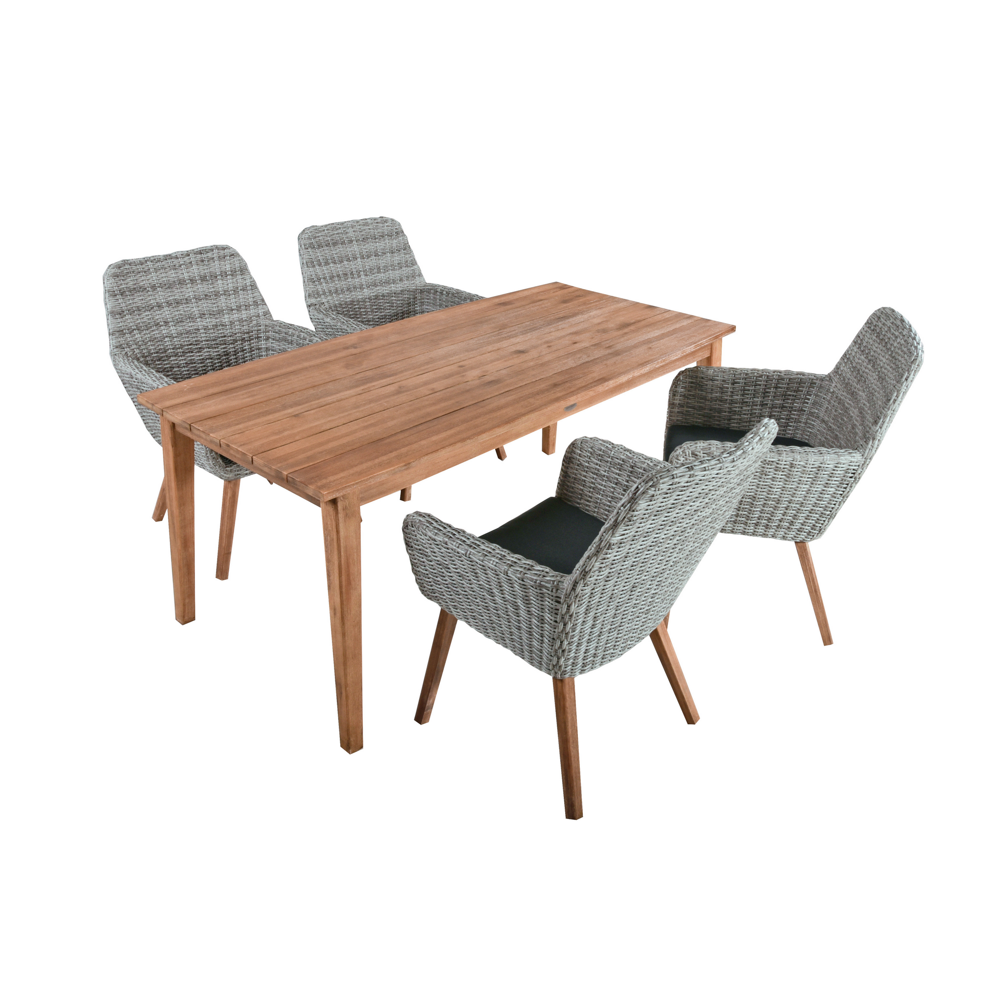 Garden Pleasure Gartenmöbel-Set 'Rapallo/Visalia' braun 5-teilig