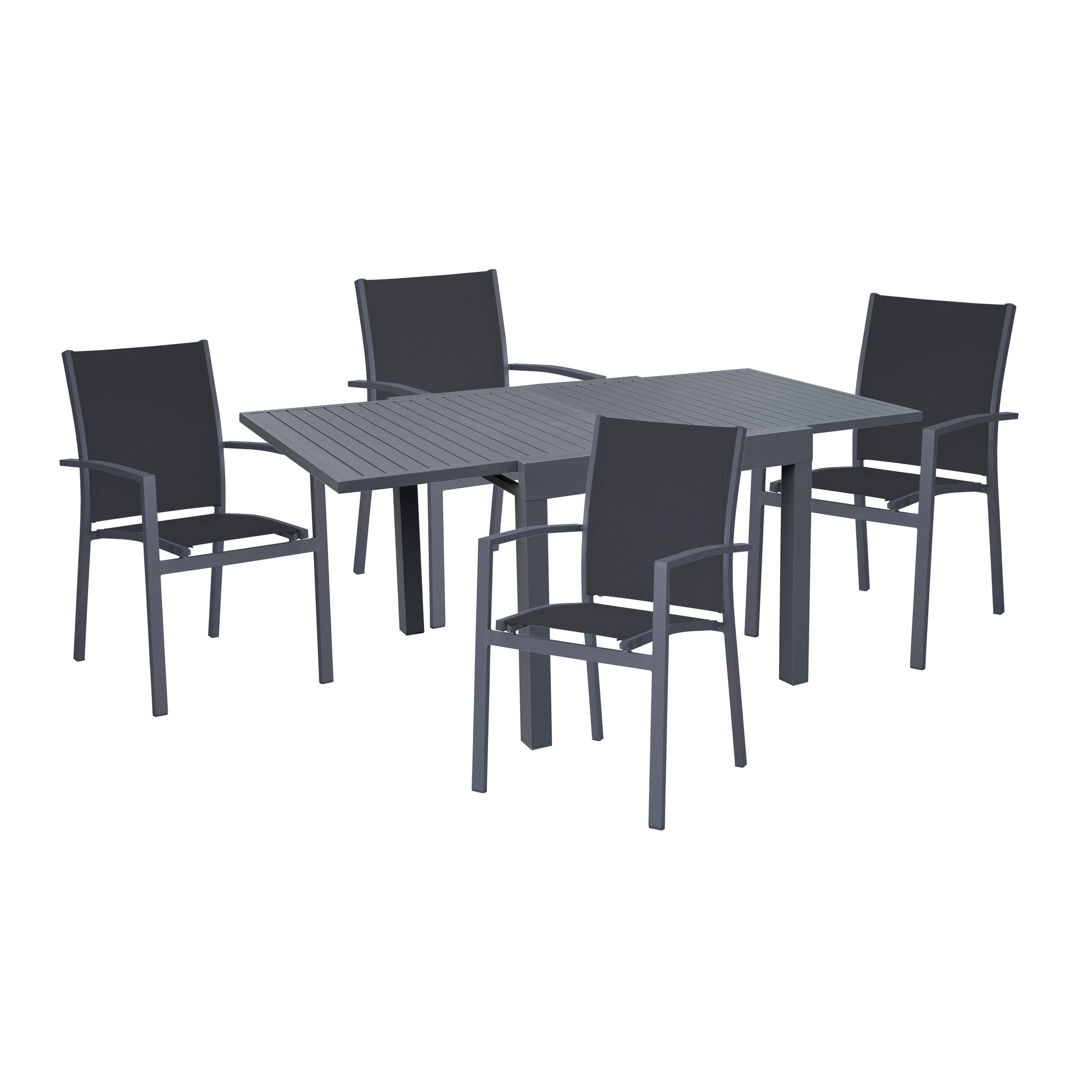 Garden Pleasure Gartenmöbel-Set 'Elena' dunkelgrau 5-teilig