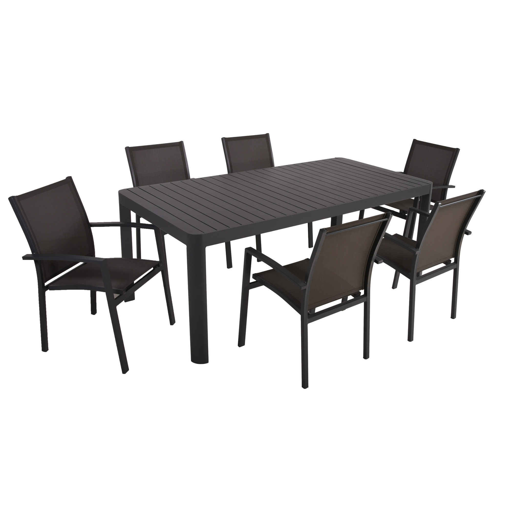 Garden Pleasure Gartenmöbel-Set 'Amira' anthrazit 7-teilig