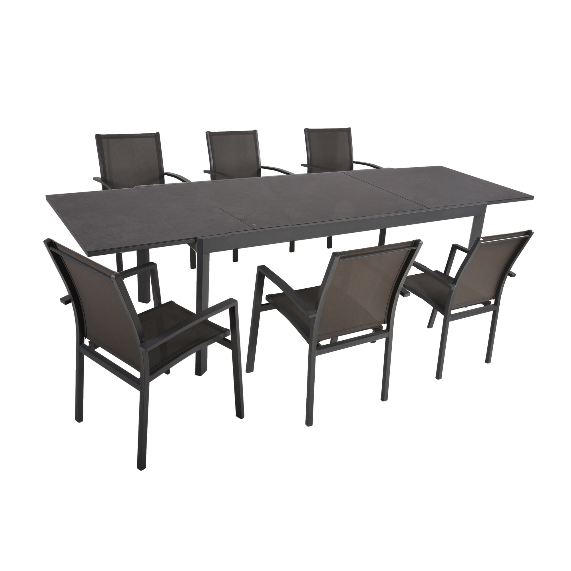 Garden Pleasure Gartenmöbel-Set 'Nerea' anthrazit 7-teilig
