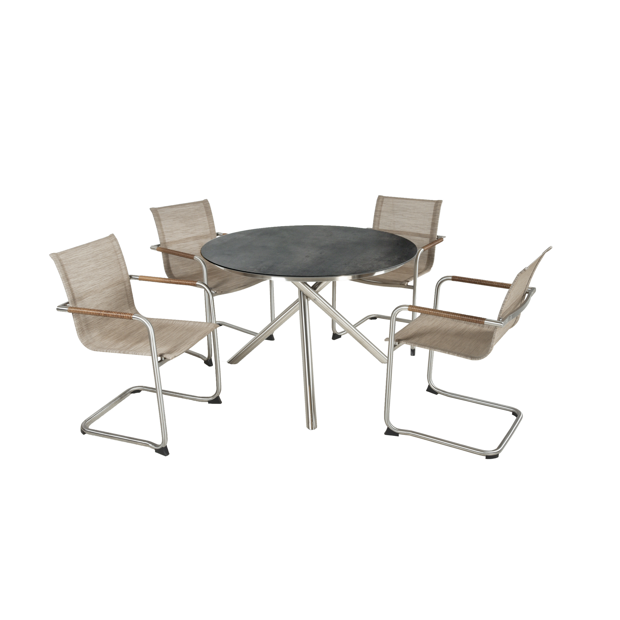 Garden Pleasure Gartenmöbel-Set 'Sophia' silbern 5-teilig