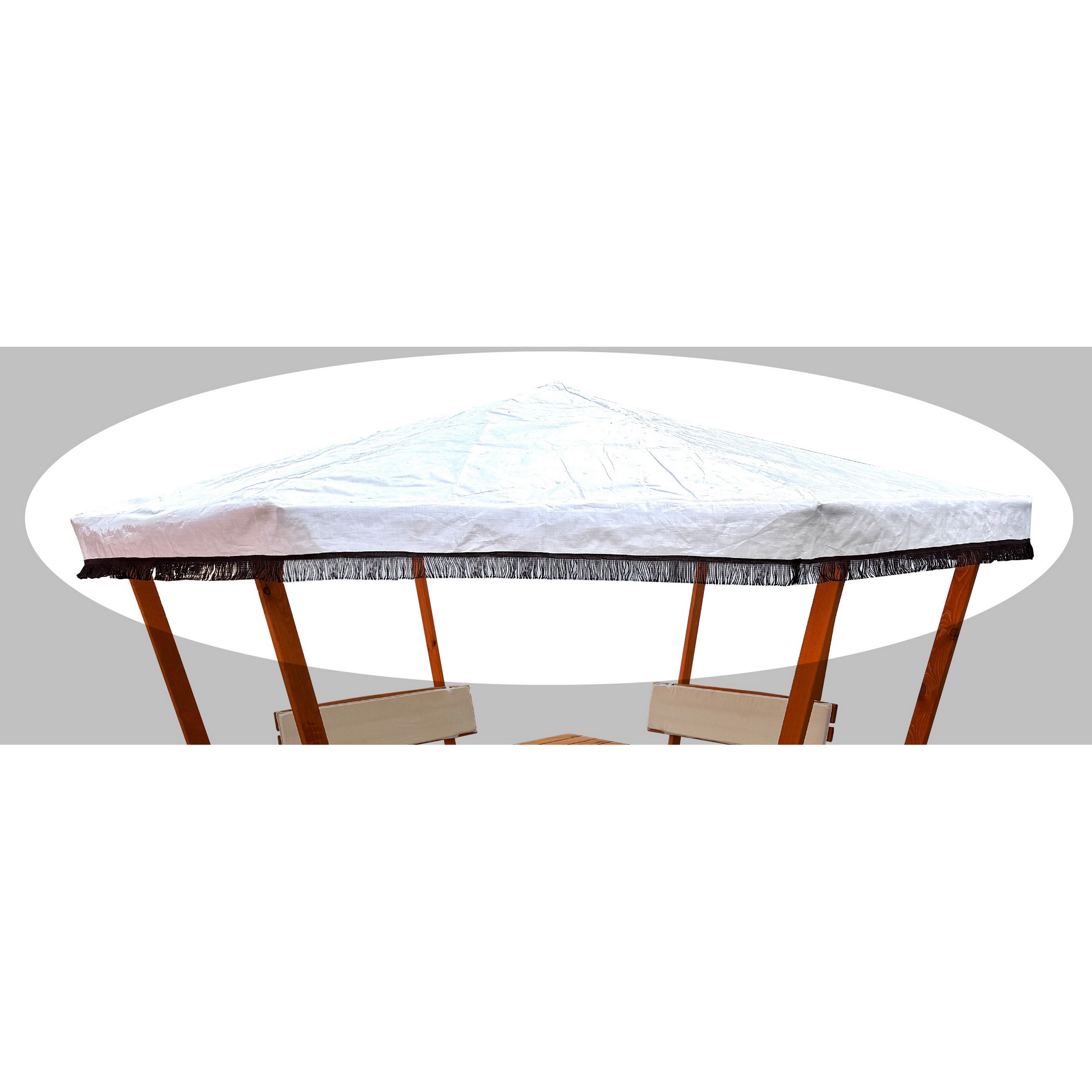 Promadino Ersatzdach für Pavillon 'Rosenheim' weiß 340 x 286 cm