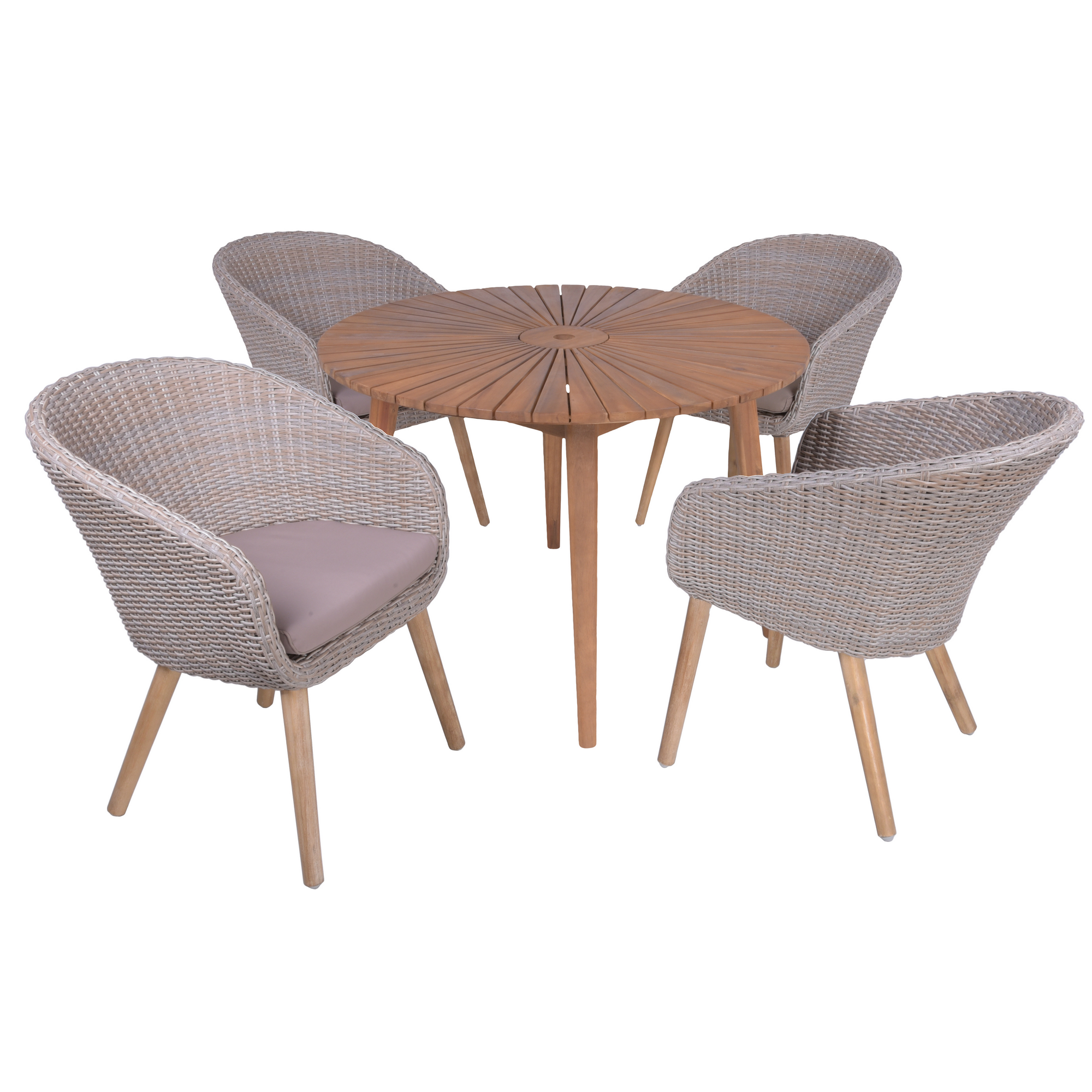 Garden Pleasure Gartenmöbel-Set 'Fremont/Arvada' braun 5-teilig