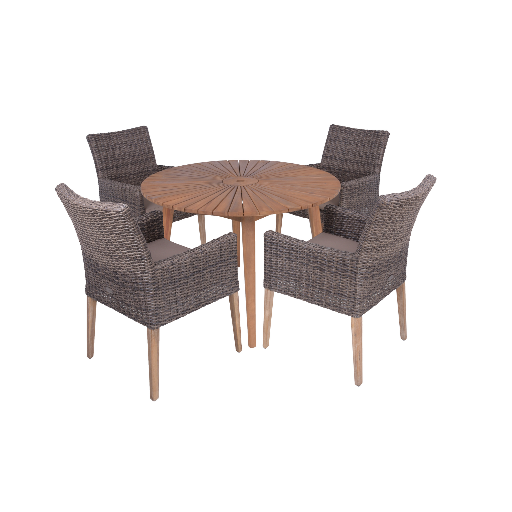 Garden Pleasure Gartenmöbel-Set 'Fremont/Norvell' braun 5-teilig