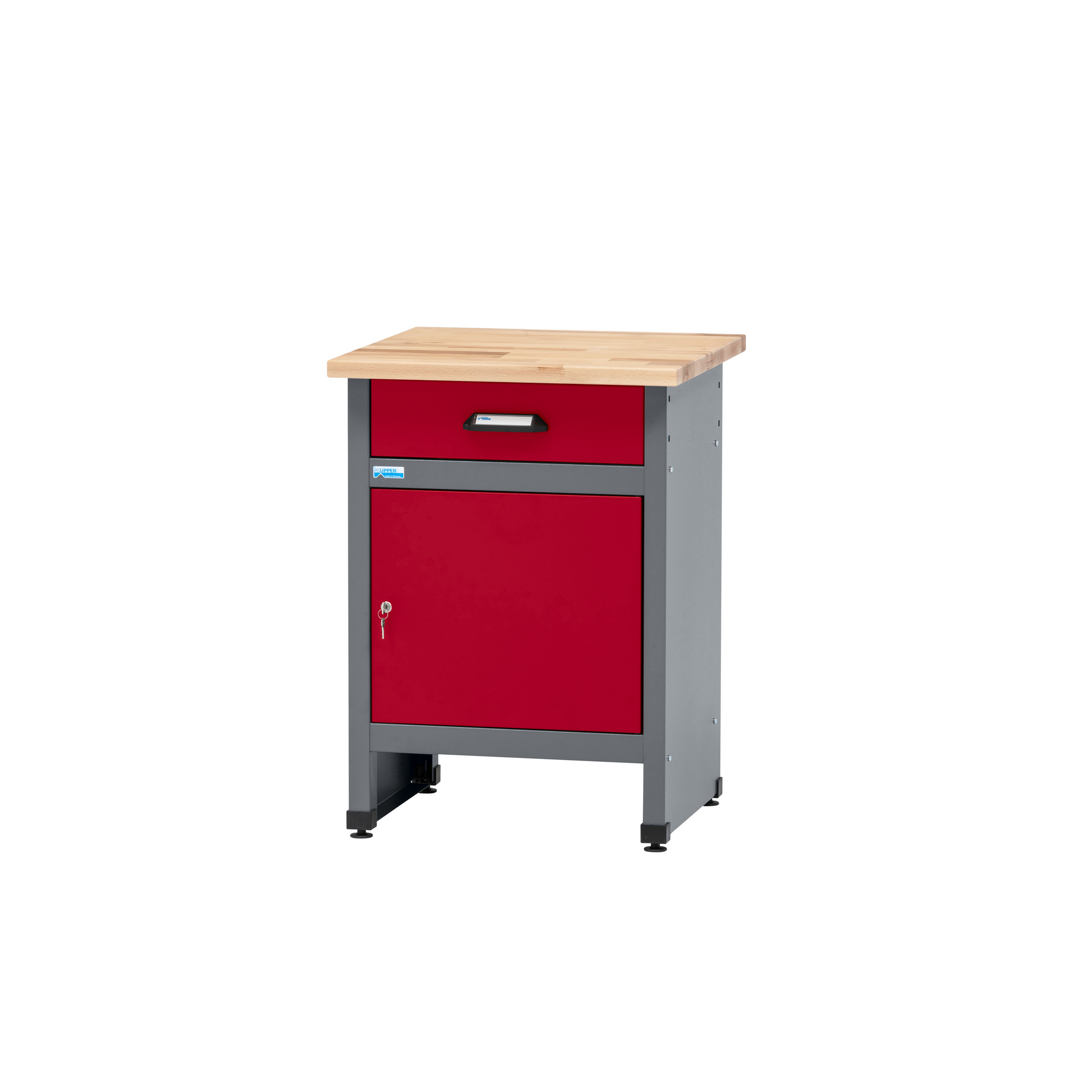 Küpper Werkbank Eintürig mit 1 Schublade dunkelrot 60 x 84 x 60 cm