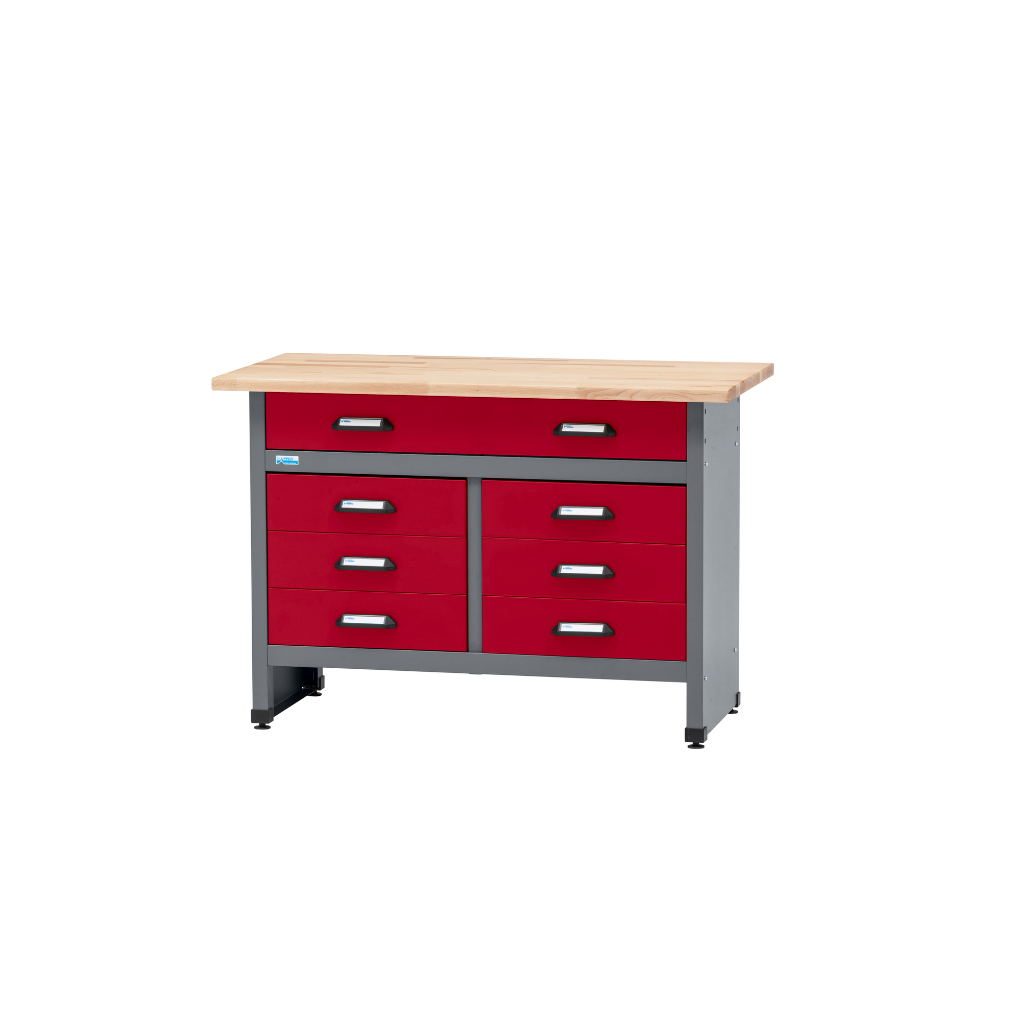 Küpper Werkbank mit 7 Schubladen dunkelrot 120 x 84 x 60 cm
