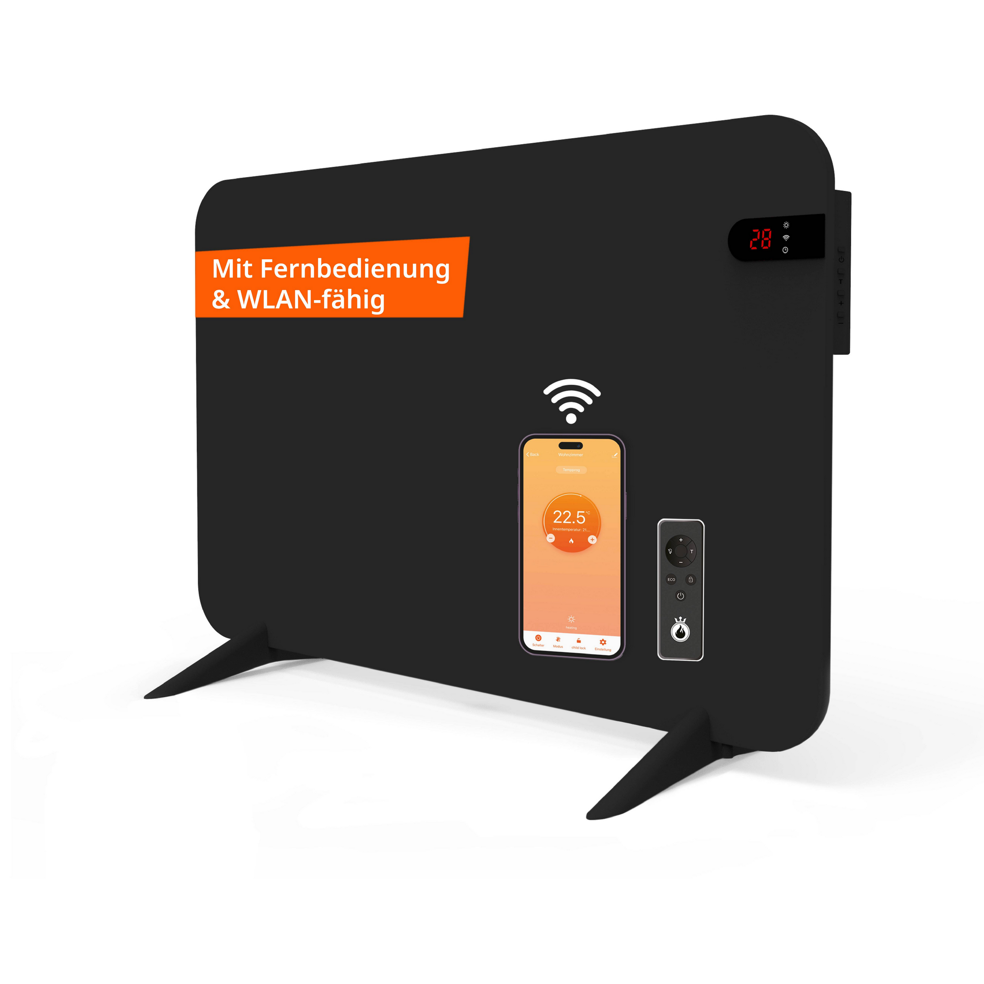 Infrarotheizung 'Smart Dual' schwarz 450 W