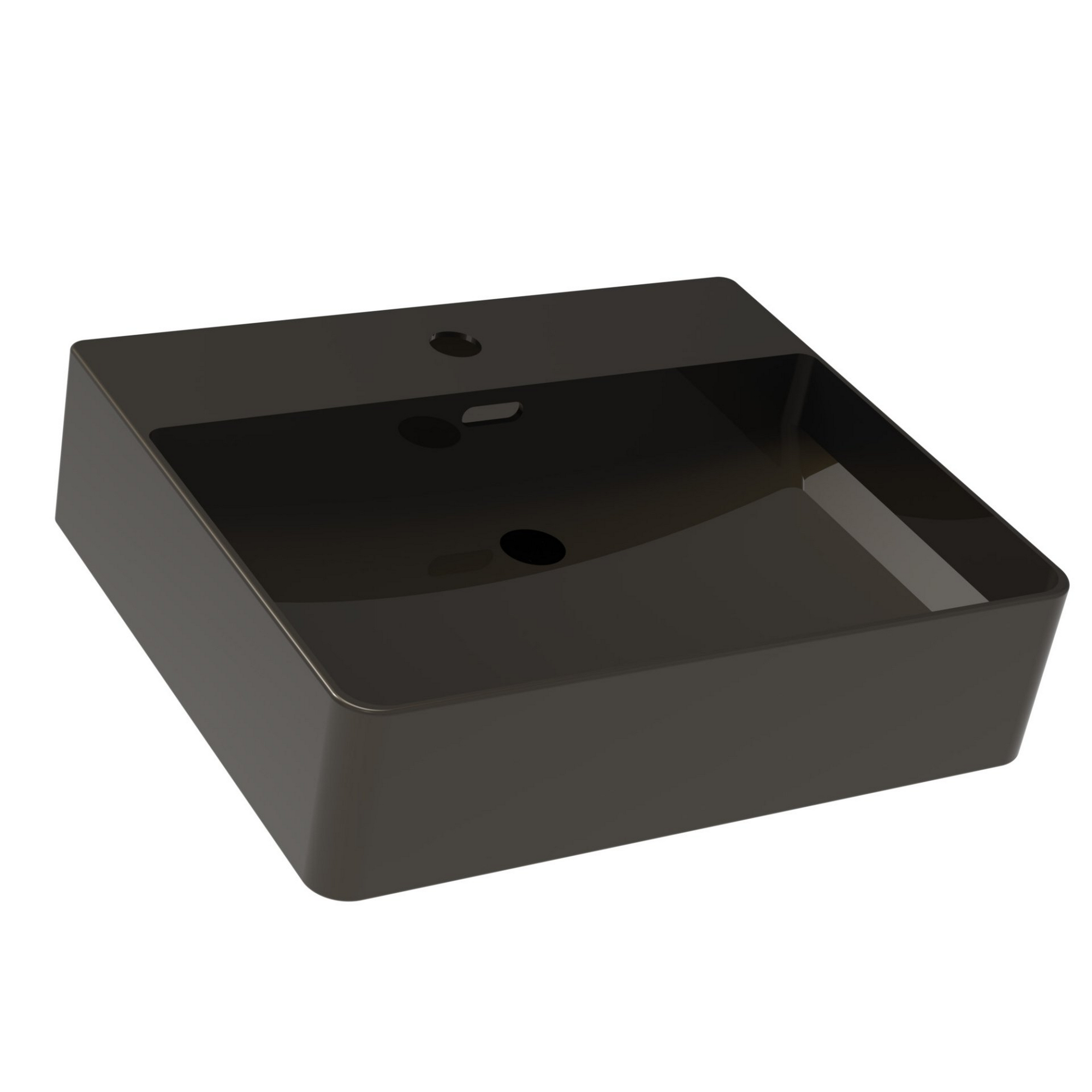 Fackelmann Aufsatz-Waschtisch 'Vita' Keramik schwarz 50 x 13 x 42 cm