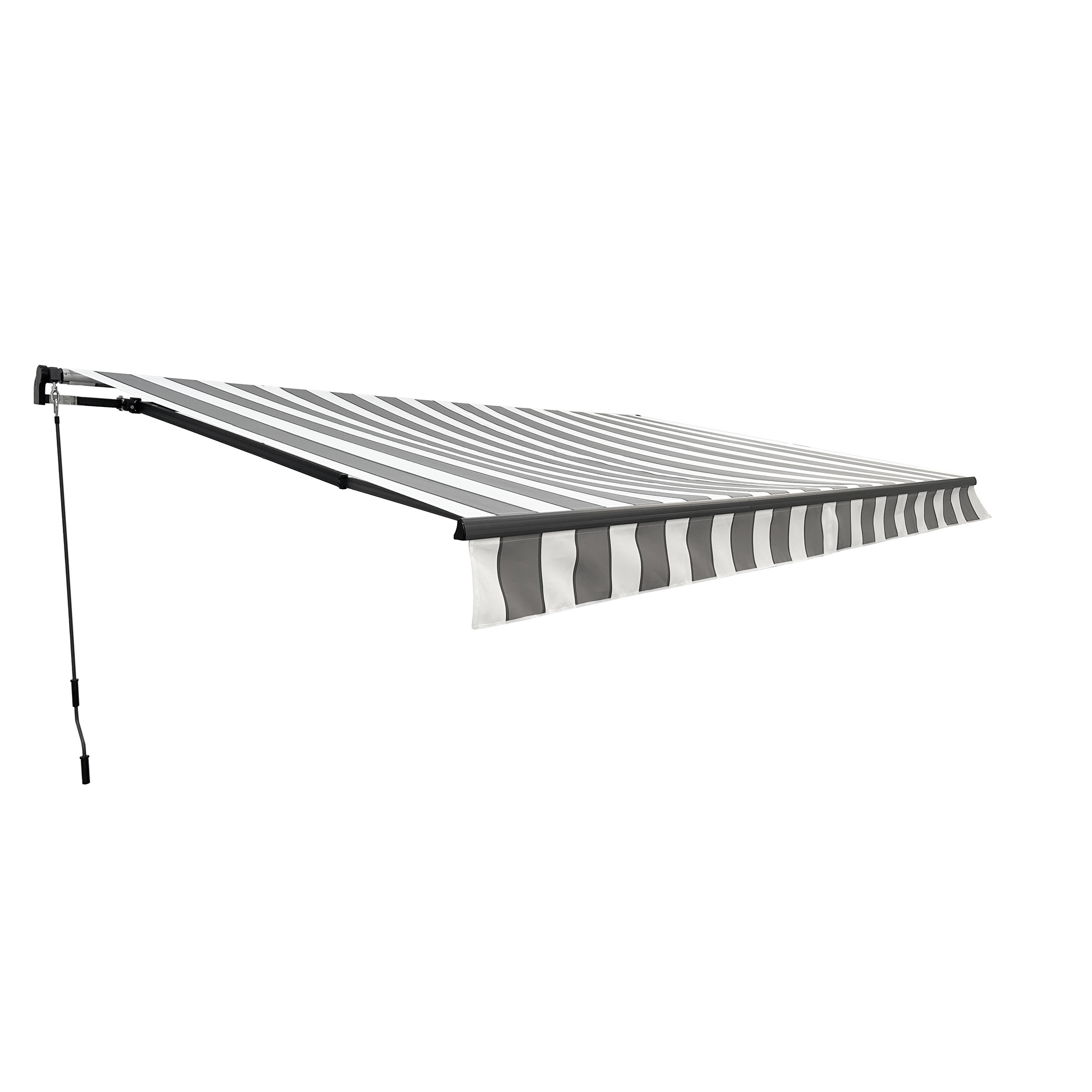 Garden Pleasure Gelenkarm-Markise mit Kurbel grau/weiß 4,95 x 3 m